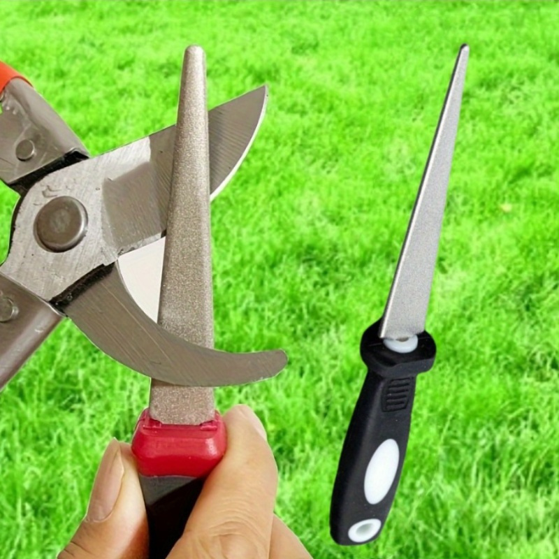 Gardening Tools Knife - 2-in-1 diamantstalen messenslijper - Ergonomisch handvat,