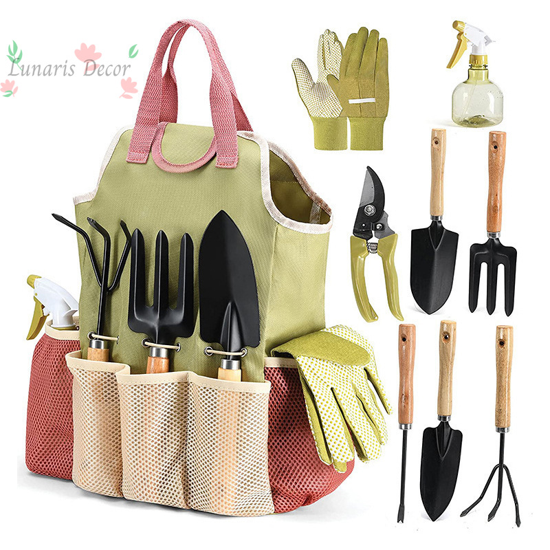 Gardening Tools Set Gift - 9-delige set tuingereedschap voor buiten, tuingereedschapset,