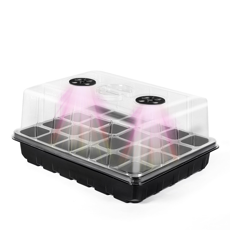 Seed Starter Trays - Plantzaad-startset met groeilamp, zaaitray met 24/48