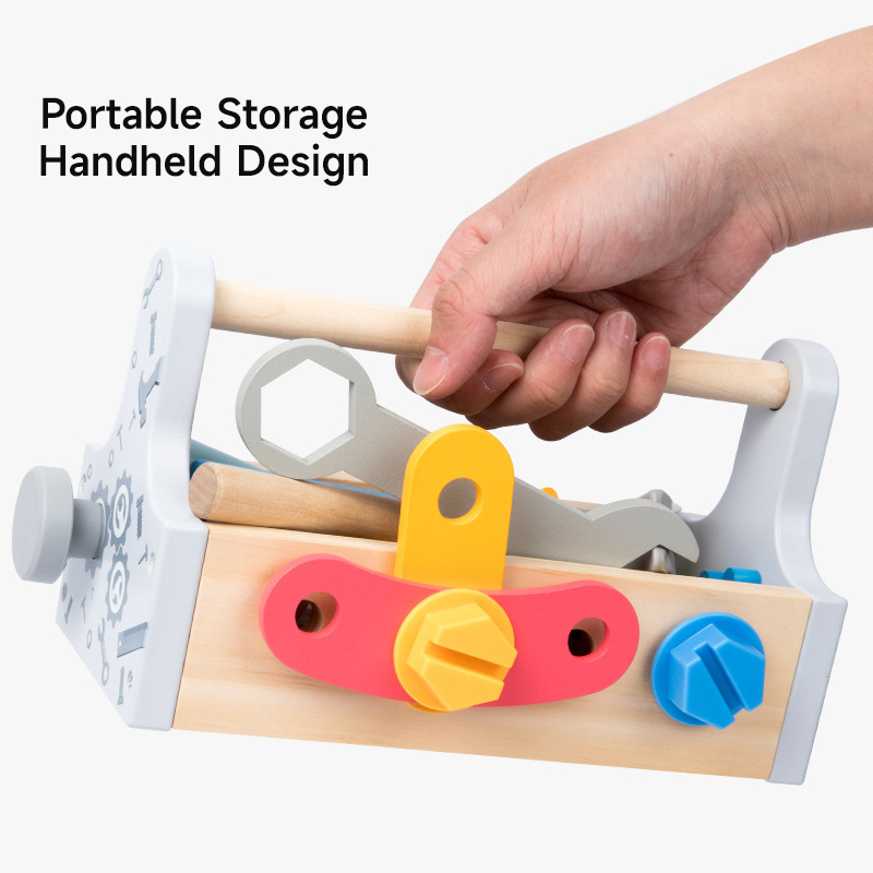 Gardening Tools Set Gift - Kinderen Gereedschapskist Houten Speelgoed DIY Schroef