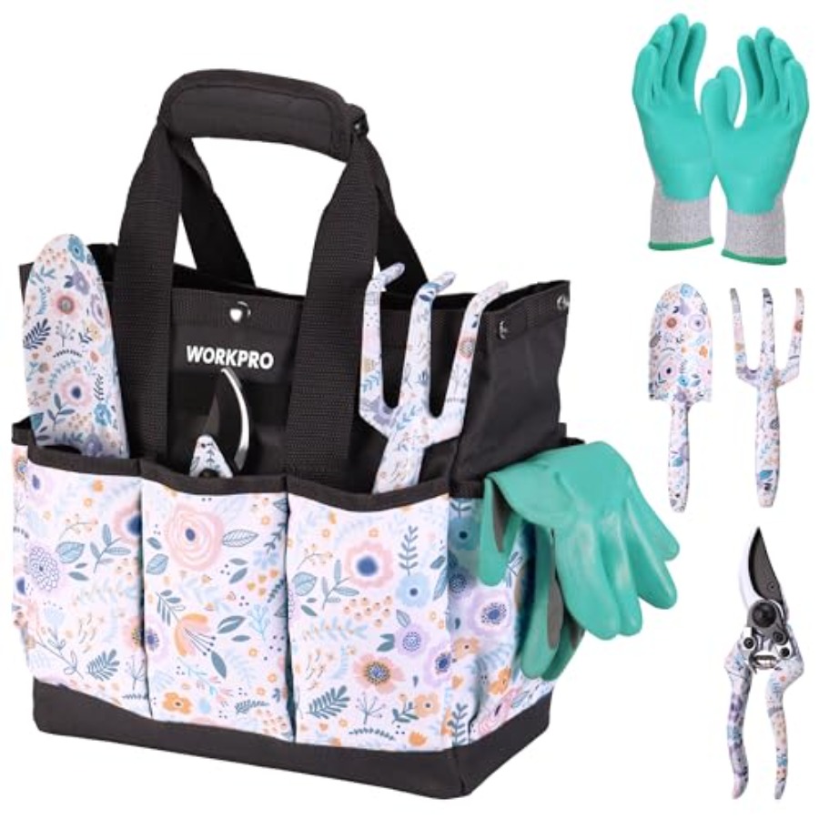 Gardening Tools Set Gift - 5-delige tuingereedschapset, aluminium heavy-duty tuingereedschapset met