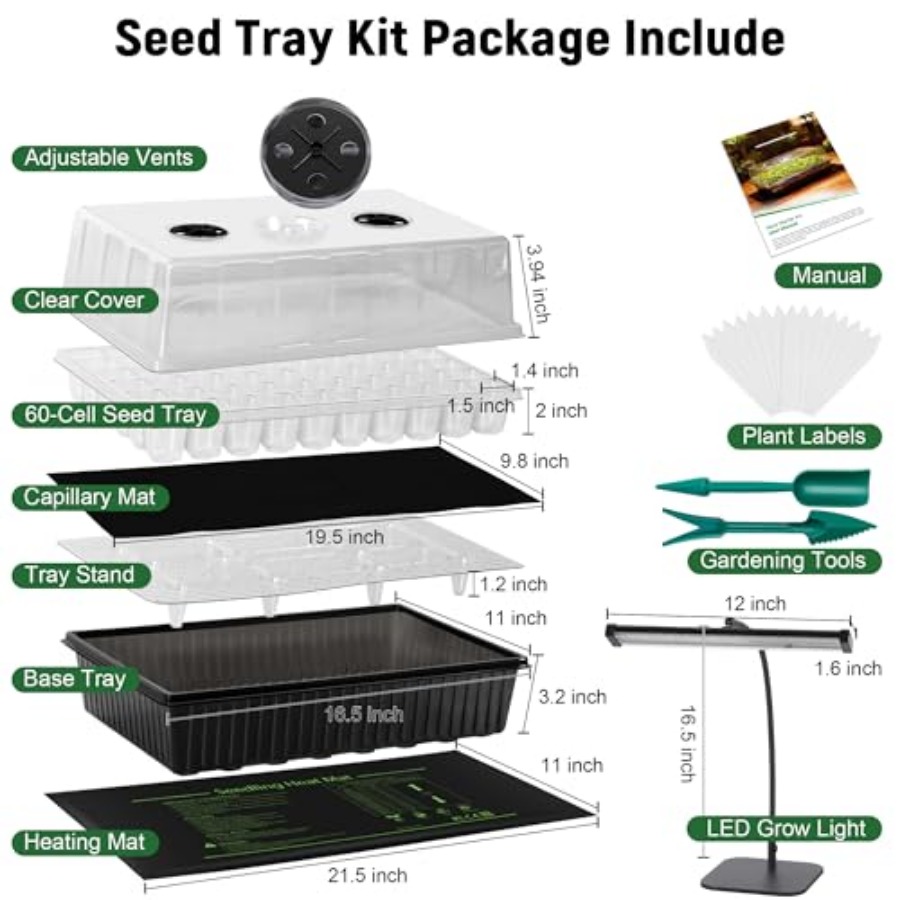 60-cellige zelfwatergevende za - Seed Starter Trays recensie en prijs