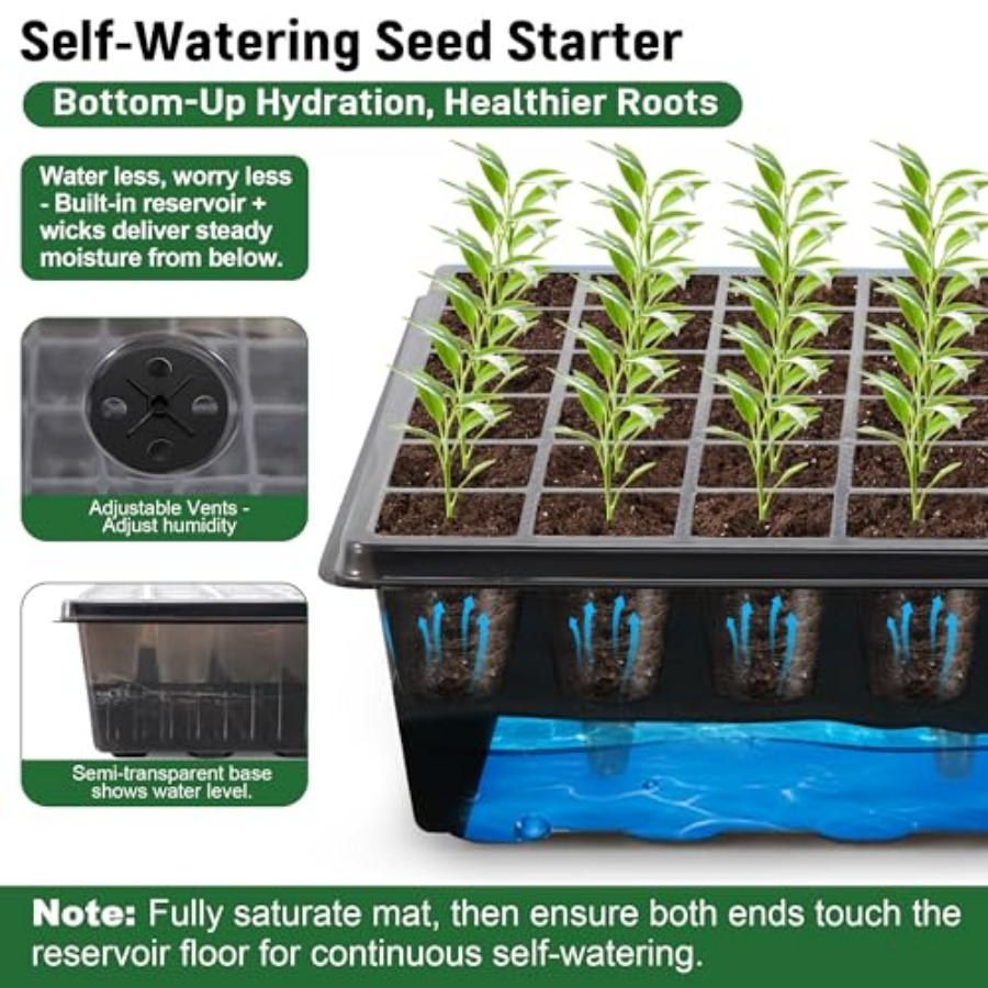 60-cellige zelfwatergevende za - Seed Starter Trays recensie en prijs