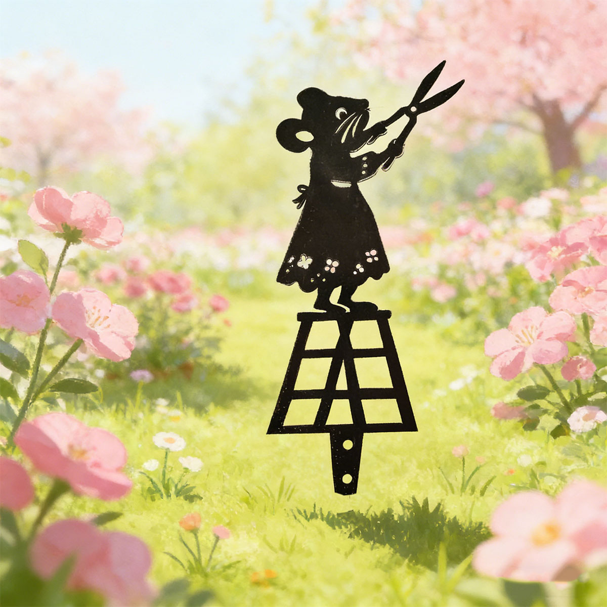 Zwarte silhouetlijn metalen tu - Gardening Tools Basic recensie en prijs