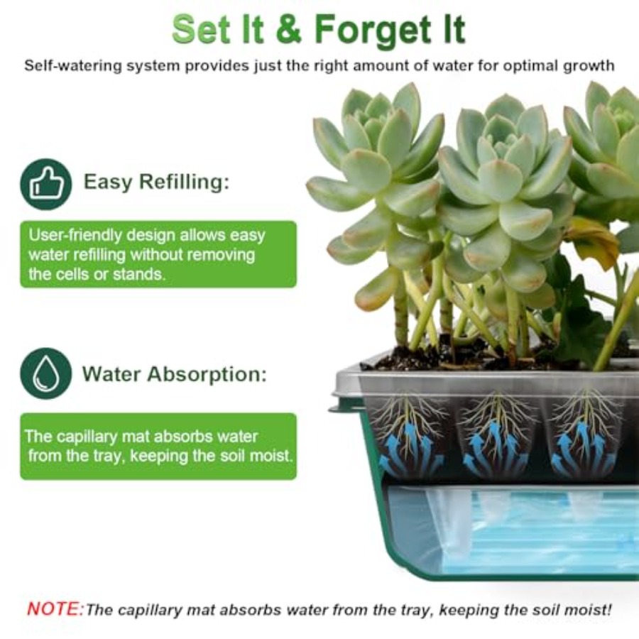 Zaaitray met groeilamp 60-cell - Seed Starter Trays recensie en prijs