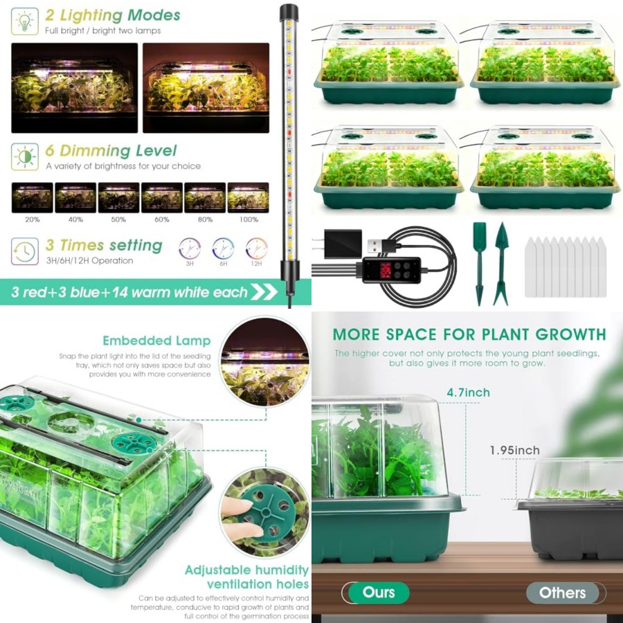 Zaaitray met groeilamp, 192-ce - Seed Starter Trays recensie en prijs