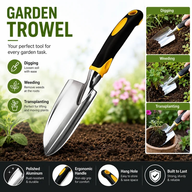 Robuuste roestvrijstalen handt - Gardening Tools Trowel recensie en prijs