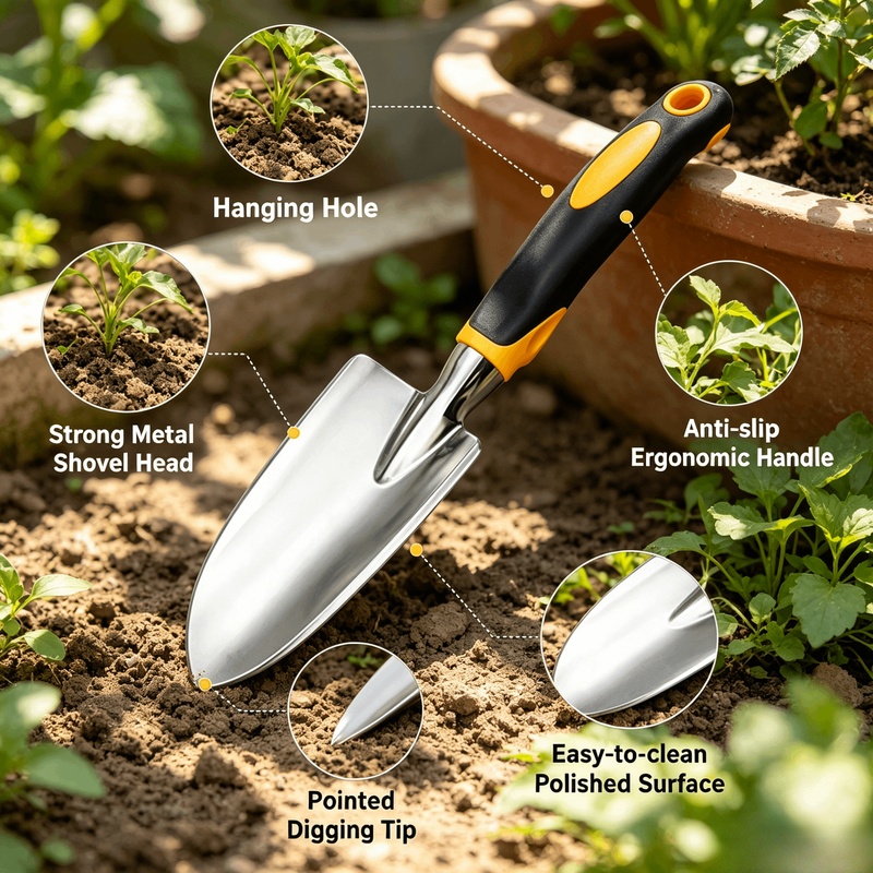 Robuuste roestvrijstalen handt - Gardening Tools Trowel recensie en prijs