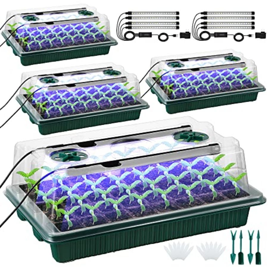 Zaai-set met groeilamp, 80-cel - Seed Starter Trays recensie en prijs